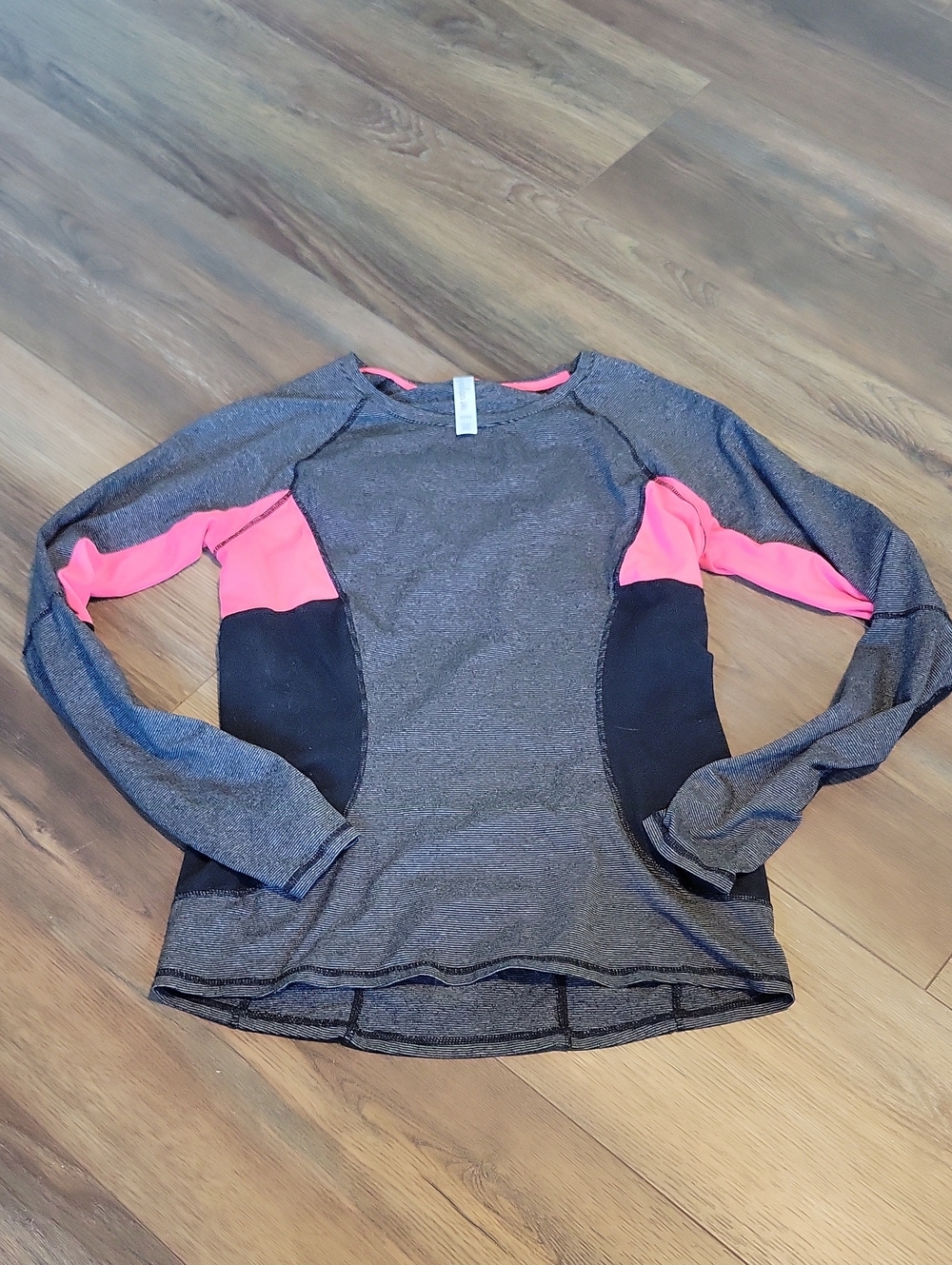 Kyodan Gray Long Sleeve Performance Top with Pink Accents